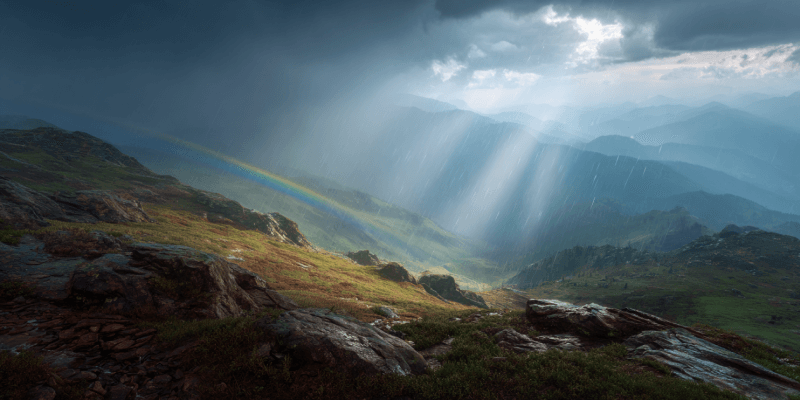 дождь радуга вода